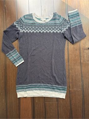 if it were me Navy and Teal Patterned Midi Sweater Dress Mall Y2K MySpace midi